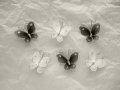 3cm Black and White Nylon Mesh Butterflies